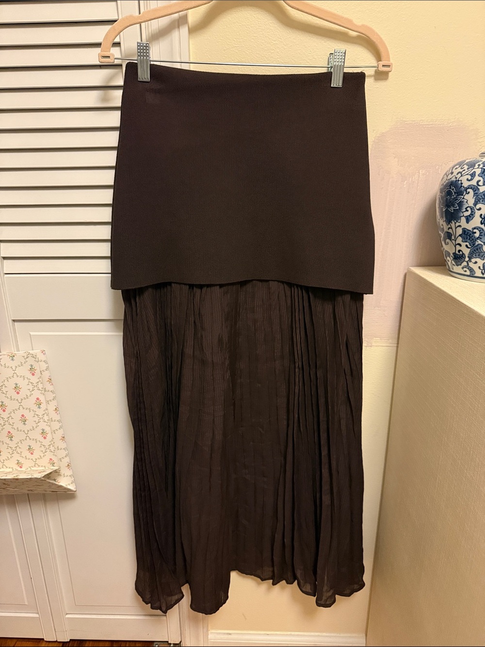 Zara Drop Waist Midi Skirt